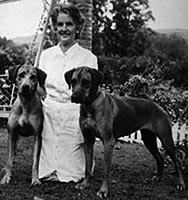 Laurie with two dogs